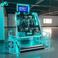 Ventes directes d'usine 360 degrés rotatif Machine de jeu réalité virtuelle montagnes russes 360 simulateur 9D VR Double chaise