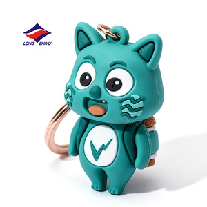 Porte-clés personnalisés LZY 20 ans, forme de dessin animé, PVC, logo personnalisé, porte-clés en caoutchouc 2D 3D, porte-clés en PVC, figurine de dessin animé - Product Image 4