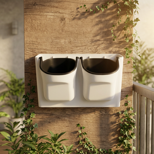 Factory Supply Dual Pocket Self Watering <b>Wall</b> Hanging Flower Pot Made of Premium PP Plastic, Modern <b>Vertical</b> Garden <b>Planter</b> - Product Image 1