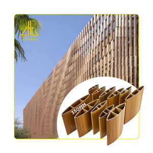 Perfiles de persiana de aluminio arquitectónico de grano de madera de nogal de 350mm para sistemas de ventilación y sombrilla de fachada de edificios - Product Image 1