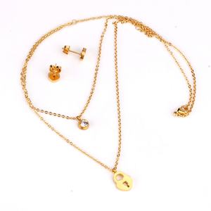 Parures de bijoux pour femmes en acier inoxydable plaqué or 18 carats, livraison gratuite, très demandées - Product Image 5