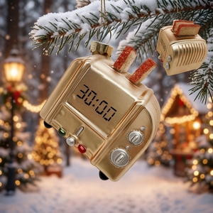 Exquisitos Adornos Navideños <span class=keywords><strong>de</strong></span> Cristal Artesanal con Temática <span class=keywords><strong>de</strong></span> Comida, Adornos Colgantes en Forma <span class=keywords><strong>de</strong></span> Pollo Asado y Guitarra - Product Image 4