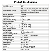 Module récepteur GNSS RTK à double antenne P-Box-X10 haute précision avec fréquence de mise à jour de 100 Hz pour système de cartographie et d'arpentage par drone UAV