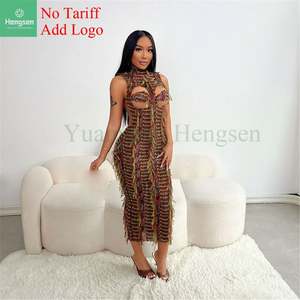 Nouvelles femmes sans manches creux robe mince <span class=keywords><strong>dos</strong></span> <span class=keywords><strong>nu</strong></span> robe mi-longue dames - Product Image 4