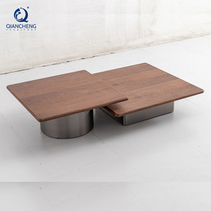 <span class=keywords><strong>Mesa</strong></span> de Centro Flotante de Lujo Italiana, Moderna, Cuadrada, con Chapa de Madera de Nogal y Base de Metal, <span class=keywords><strong>para</strong></span> <span class=keywords><strong>Sala</strong></span> de Estar - Product Image 4