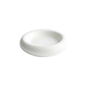 Assiette de table ronde en céramique pour fêtes, assiette à soupe épaisse, couleur unie blanche, double couche en céramique - Product Image 1