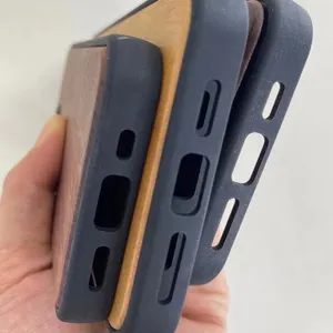 Wholesale Real Bamboo Wood +TPU Phone Case Anti Shock Fall Resistant Hard Mobile Phone Case Cover For Iphone 12 13 14 15 Pro Max