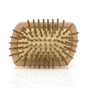 Mini Peine de Madera Natural Hecho a Mano, Herramienta para el Cuidado del Cabello de Zelkova, Cepillo con Cojín de Aire para Masaje del Cuero Cabelludo, Cómodo para Salón y Viajes, Personalizable - Product Image 3