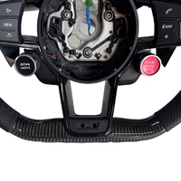 Volant sport en cuir et fibre de carbone forgée LED pour Audi A4 A6 A3 A5 R8 RS3 RS4 S3 S4 S5 B9 avec palettes de changement de vitesse personnalisées