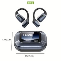 Écouteurs Intra-Auriculaires sans Fil HTC NE25 AI TWS Sport BT V6 avec Écran Couleur LED, Traduction Intelligente, Crochets d'Oreille et Réduction du Bruit
