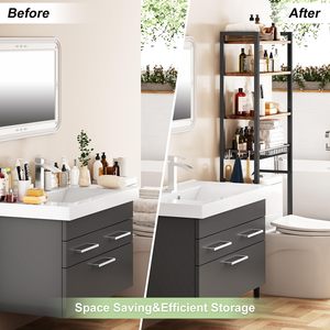 ชั้นวางของในห้องน้ำ SENYU แบบ 4 ชั้น ปรับระดับได้ วางเหนือโถสุขภัณฑ์ ประหยัดพื้นที่ ดีไซน์ทันสมัย ถอดประกอบได้ - Product Image 6