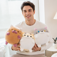 Peluche Kawaii Chat Grosse Rond Mochi, Poupée en Peluche Remplie de Coton PP, Adorable Ornement de Bureau, Cadeau d'Anniversaire