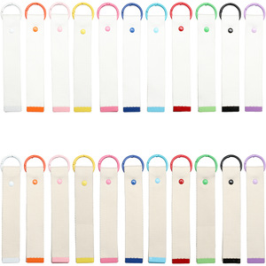 Custom Korean Fabric Keychain DIY Blank Straps Kids Backpack Bag Name Tags Nylon Chain Lanyard Product Category Other Lanyards