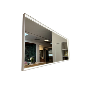 <span class=keywords><strong>Specchio</strong></span> LED Rettangolare Moderno per <span class=keywords><strong>Bagno</strong></span> con Cornice Sottile Bianca, Striscia Luminosa Integrata su Quattro Lati, Illuminazione Uniforme Senza Ombre - Product Image 1