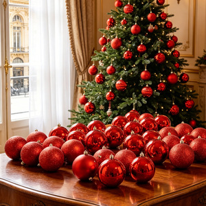 3cm 4cm 6cm Electroplated <b>Christmas</b> Baubles Set Shatterproof Plastic Hanging Ornaments For Xmas <b>Tree</b> Holiday Decor - Product Image 3