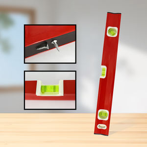 Niveau à bulle rouge avec 3 flacons, règle de niveau à bulle de haute précision pour la construction, la suspension et la décoration intérieure - Product Image 2