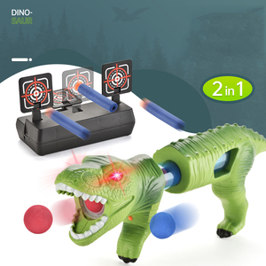 Pabrik 2025 produk baru suara dinosaurus dan cahaya peluru lembut pistol udara 2 in 1 musim panas mainan luar ruangan untuk anak-anak - Product Image 2