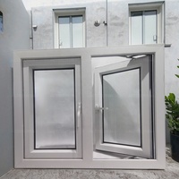 Fenêtre en PVC de qualité supérieure fabriquée sur mesure avec quincaillerie, fenêtre à battants en plastique UPVC