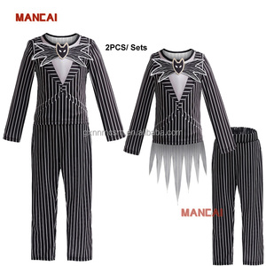 子供用ストライプ制服囚人コスチューム刑務所囚人子供ハロウィンカーニバル黒と白のストライプ刑務所コスチュームコスプレ - Product Image 4