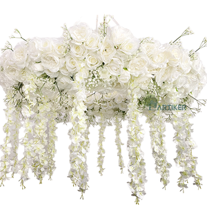 Decoración colgante de flores artificiales blancas románticas, Material de tela de nuevo diseño para boda, Navidad, Día de la madre y Año Nuevo - Product Image 1