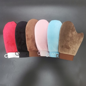OEM y ODM, aplicador de bronceado con logotipo personalizado, guantes de bronceado impermeables, aplicación uniforme, manoplas de mano autobronceadoras de terciopelo suave de lujo - Product Image 5