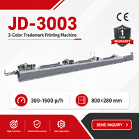 Máquina de Impresión de Etiquetas JD-3003 de 3 Colores, 300-1500pcs/h, Alta Precisión, para Impresión de Logotipos en Tela