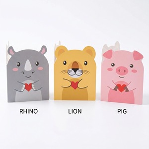 Ensemble de 12 cartes de vœux mignonnes avec animaux en 3D, ours, <span class=keywords><strong>renard</strong></span>, panda, licorne, cartes de remerciement pour les enfants, <span class=keywords><strong>anniversaire</strong></span>, fête de la Saint-Valentin - Product Image 2