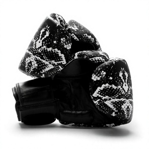 Guantes de Boxeo Personalizados de Cuero PU con Diseño de Salpicaduras en Blanco y Negro, Cierre de Gancho y Bucle, Unisex, Equipo de Protección para Adultos, Ligeros y Modernos - Product Image 1