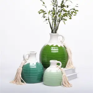 日式复古釉面花瓶高性能陶瓷花瓶桌面装饰