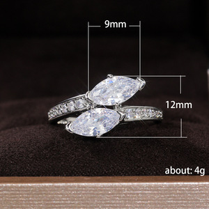 Anello di Diamanti F740 con Taglio Marquise, Diamante Naturale, Stile Classico per Fidanzamento Femminile - Product Image 5