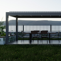 Pergola bioclimatique moderne en aluminium à lames orientables pour balcon, taille personnalisée 3x3 3x4 4x4 6x4m, avec caractéristiques imperméables et résistantes au vent