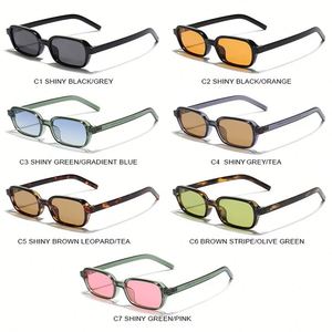 Gafas de Sol Personalizadas con Logotipo, Moda 2025, Estilo Punk Verde, Protección UV400, Rectangulares Pequeñas, para Hombre y Mujer - Product Image 3