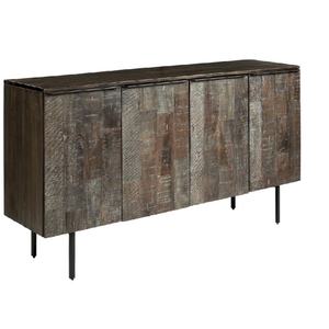 Meuble de rangement mural en bois massif Antique Home Madia, armoire latérale en bois avec porte - Product Image 1