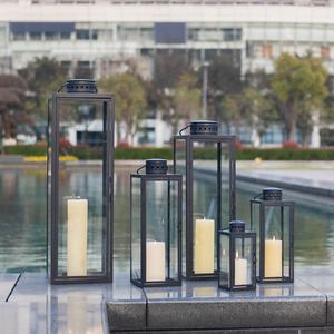 Metal <strong>Lantern</strong> For Candle And Decoration Black Large <strong>Lantern</strong> With Handle For Indoor Outdoor And Wedding Decoration - Product Image 5