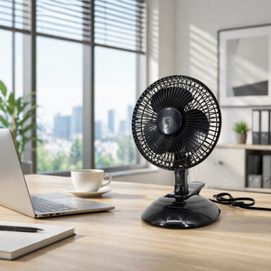 Mini ventilateur de table noir à clipser, 3 pales, portable, électrique, pour la circulation de l'air domestique - Product Image 3