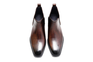 H887-K30 OEM Bottes en <span class=keywords><strong>Cuir</strong></span> de Luxe, Styles <span class=keywords><strong>Chelsea</strong></span> à la Cheville, en Peau de Vache Importée d'Europe et Personnalisables - Product Image 2