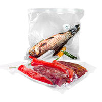 Sacs sous vide à fermeture éclair avec valve d'air PA+PE transparents réutilisables de qualité alimentaire pour sushis, aliments pour animaux, chewing-gums, lait, gelée
