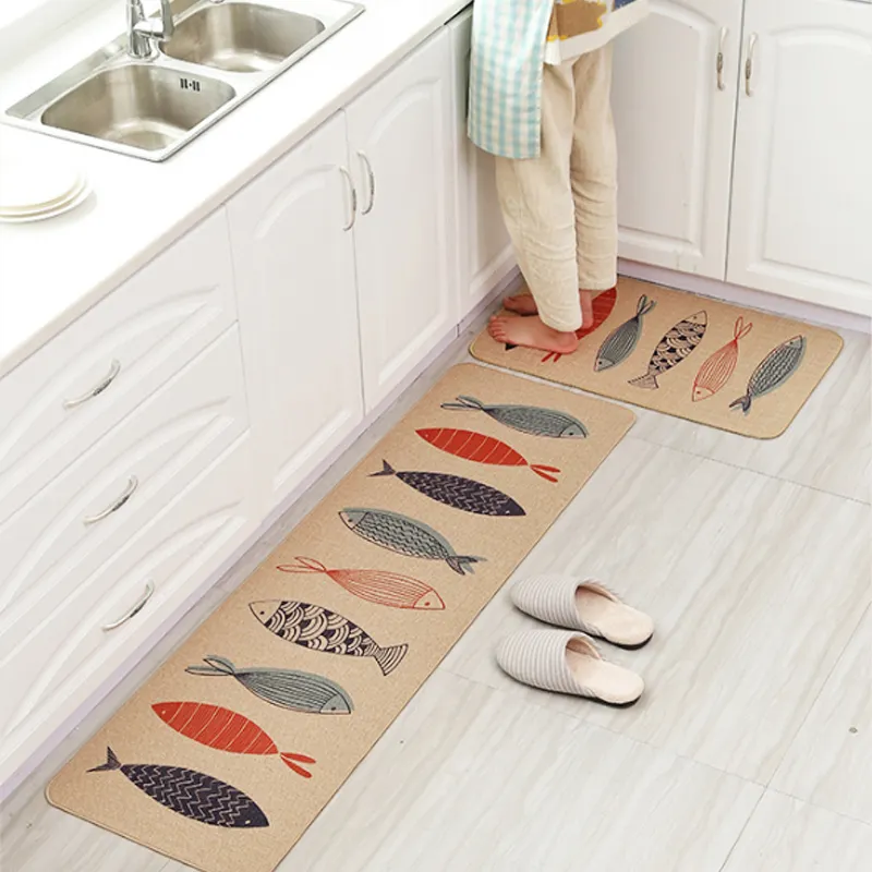 Dukungan karet permukaan rami pendukung karet tikar cetak karpet dapur