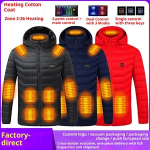 Veste d'hiver chauffante intelligente hommes femmes corps entier température constante quatre zones de contrôle épaissie garder au chaud support de fermeture éclair - Product Image 3