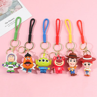 Porte-clés en silicone Toy Story Buzz Woody Jessie Alien, figurines de dessin animé, pendentif pour sac à dos, cadeau mignon pour enfants, mini souvenir