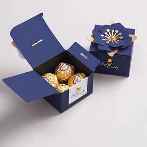 CSMD China Manufacturers Small <strong>Stuff</strong> Storage Box Square Shape DIY Sweet Parties Packaging Blue Cardboard Wedding Box for Candies - Product Image 5