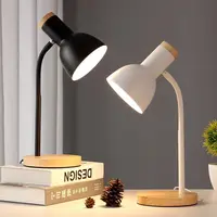 Werks direkt lieferant nordische flexible Holz Schreibtisch beleuchtung Eisen Tisch lampe mit E27 Halter EU US UK Stecker Optionen