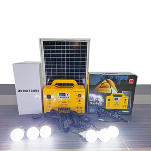 Kits d'éclairage solaire portables 20W 30W 50W FM avec Bluetooth et 6 ampoules, contrôleur MPPT, système de production d'énergie solaire - Product Image 4