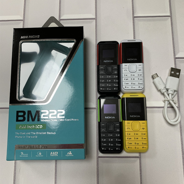 BM222 Mini Mobile Phone Earphone Voice Changer Dialer Auto Call Recorder Magic Voice 2 SIM Unlocked Small Phone