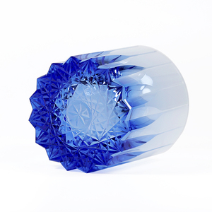 Vaso de estilo japonés Edo Kiriko, patrón de flores K9 cortado en cristal de rubí, copa de 200ml, copa de whisky de vino de 4 colores - Product Image 3