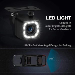 Cámara de Visión Trasera para Auto CCD, 12 LED, Visión Nocturna, Impermeable, HD, Cámara de Reversa 150 °   Ángulo de Visión Amplio para Autos Universales, SUV y Camionetas - Product Image 2