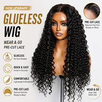 Perruques en cheveux humains vierges transparentes HD 13x4 Lace Front sans colle, à ondulations profondes, pour femme