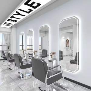 Nouveau design forme de lame irrégulière Led miroir décoratif corps dressing sol miroir support libre - Product Image 3