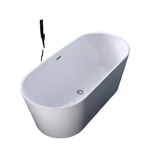 חופשי עומד 1.5 מ '/1.7 מ' ג 'קוזי ספא אקרילי לבן עם overflow ג' קוזי פנימי לשימוש חדר אמבטיה/מלון - Product Image 1