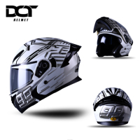 Casque de moto blanc homologué DOT, protection ABS, casque de course personnalisé pour hommes et femmes adultes